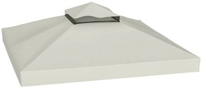 Outsunny 3 x 3 m Ersatzdach pentru pavilion, panza de inlocuire a pavilionului cu gauri de scurgere a apei, UPF30+, Protectie solara, Gri deschis | Aosom Romania