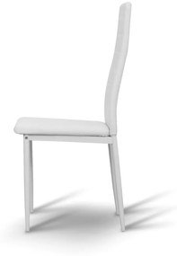 Scaun, piele eco albă/metal alb, COLETA NOVA