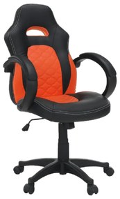 Scaun birou, piele ecologică Negru/portocaliu, NELSON