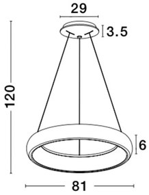 Lustra LED dimabila, design modern Albi maro, 81cm