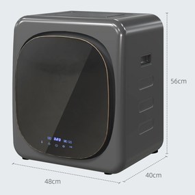 HOMCOM Uscător de rufe cu dezinfecție UV, design compact, capacitate de 4 kg, oțel inoxidabil, Gri | Aosom Romania
