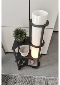 Lampă de podea NOTO cu polițe 1xE27/40W/230V, neagră