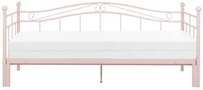 Pat de o persoană 200 x 90 cm Toki (roz) (cu somieră). 1076251