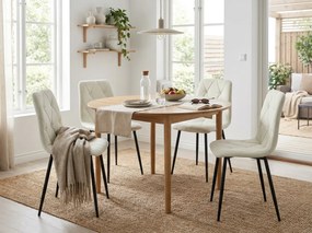 Crem scaun bucatarie LIBRA cu picioare negre