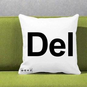 Perna Personalizata Tasta Del Tipografie Bold, 40x40 cm, Alba Mata, Husa Detasabila, Perna Inclusa, BEKZ®