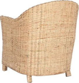 Fotoliu din rattan natural împletit manual cu pernă de șezut, 67×64×86 cm, „Palma"