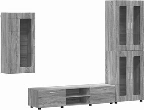 vidaXL Set comodă TV cu sertar cu raft FLORIN Gri Sonoma Lemn compozit