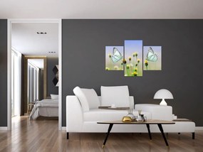 Tablou cu fluture pe floare (90x60 cm)