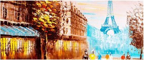 Tablou - Vremea ploioasă și Turnul Eiffel (120x50 cm)