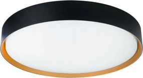 Plafoniera LED CCT cu protectie IP44 Binary Pro 30W, negru/ auriu