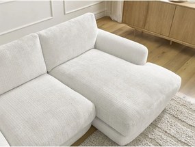 Colțar alb cu tapițerie din chenille (cu colț pe partea dreaptă/cu șezlong) Leonore – Bobochic Paris