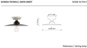 Plafoniera design retro realizata manual B-W, diametru 25cm