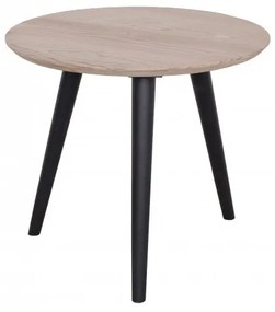 Masuta de cafea, natur, din lemn, D50 cm, aspect rustic, Oslo