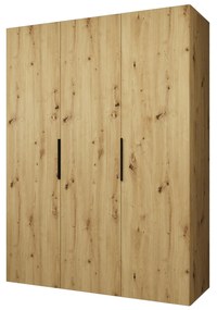 Dulap de haine 150 cm Mirabella 1 (Stejar artisan + Negru). 1126347