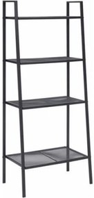 Etajeră metalică cu 4 rafturi, negru, ALDEA