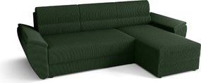 OFERTA Coltar extensibil reversibil in forma de L TAVERO 251x140 cm, verde inchis calitatea II