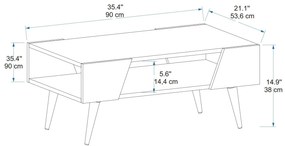 Măsuță de cafea Mevala 1 (svetlobej + Nuc) . 1093239
