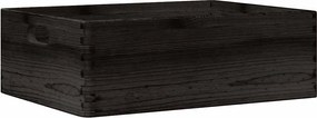 vidaXL Cutie din lemn cu mânere negru 40x30x13 cm lemn masiv de pin