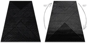 Exclusiv EMERALD covor A0084 glamour, stilat, linii, geometric negru / argint