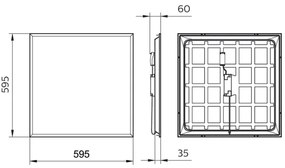 Philips PROJECTLINE LED panel 36W 230V, 59,5x59,5 cm, podhledový