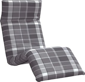 vidaXL Șezlong pliabil, model în carouri gri, 175x54x8,5 cm