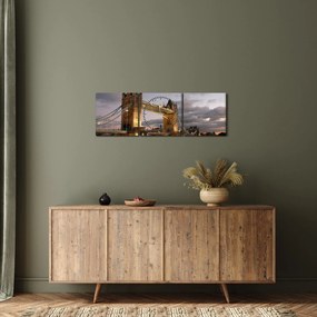Tablou - Tower Bridge la noapte (cu ceas) (90x30 cm)