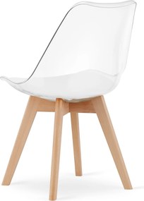 OFERTA Scaun transparent BALI MARK cu picioare din lemn de fag calitatea II.