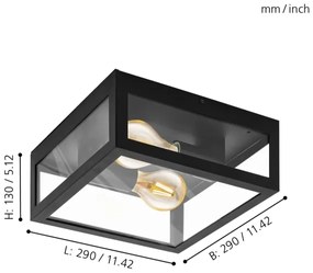 Eglo 94832 - Corp de iluminat exterior ALAMONTE 1 2x60W