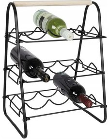 Suport de vin din metal, pentru 9 sticle