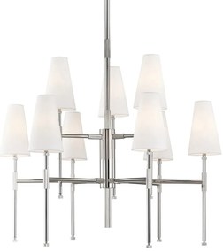 Candelabru LUX design clasic BOWERY nichel lustruit, cu 9 surse de lumina
