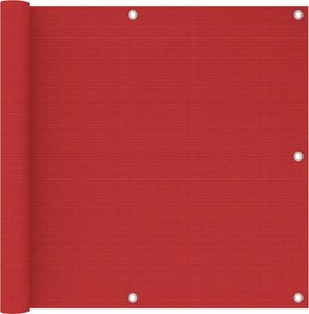 vidaXL Paravan de balcon, roșu, 90 x 500 cm, HDPE