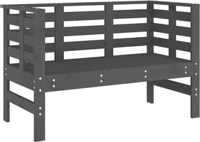 vidaXL Bancă de grădină, gri, 111,5x53x71 cm, lemn masiv de pin