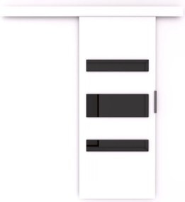 Usa glisanta Desio, ADRK Furniture (Latime: 86 cm, Culoare: Sonoma /Negru Lacobel)