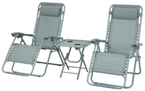 Set masuta + 2 sezlonguri Delux verde