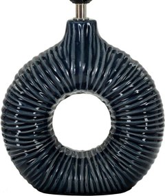 Veioză albastră din ceramică cu abajur textil (înălțime 43 cm) Seta – Mauro Ferretti