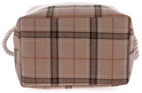 TEMPO-KONDELA MOLIS, coşuri din stofă cu mânere, set 2 buc., bej/maro