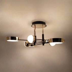 Zuma Line MX7170-8-3BGT - Lustră aplicată de tavan LARA LED/60W/230V, auriu/negru, compatibilă cu dimmer