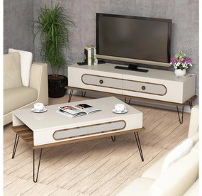 Set mobilier pentru living Biladi 2 (crem) . 1094087