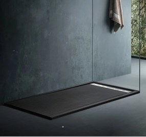 Cadita Baie Din SMC , Smack , 80 X 80 Cm, Cu Sifon, Negru LS