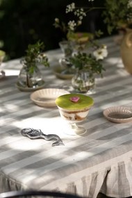 Față de masă din bumbac organic 150x250 cm bej, „Ida Stripe"