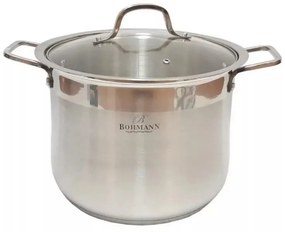 Oala cu capac sticla Bohmann BH 2419, 24 cm, 9 L, Inducție, Inox