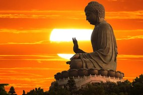 Tablou statuia lui Budha la apus de soare