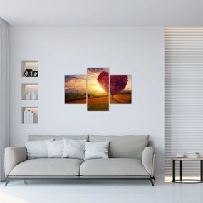 Tablou cu copaci în forma de inimă (90x60 cm)