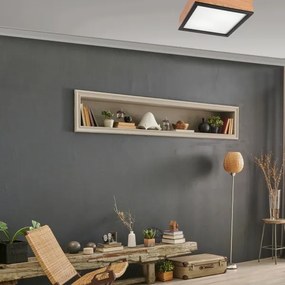 Plafonieră OAK SQUARE 2xE27/15W/230V 31x31 cm stejar/negru