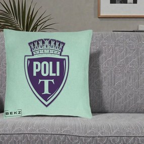 Perna Personalizata Poli Timisoara Fotbal, 40x40 cm, Verde Menta, Husa Detasabila, Perna Inclusa, BEKZ®