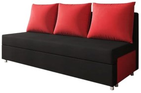 Expedo Canapea tapițată LISA, negru+roșu (alova 04/alova46)