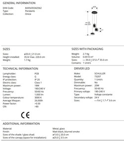 Lustra LED suspendata design modern Onice 3L
