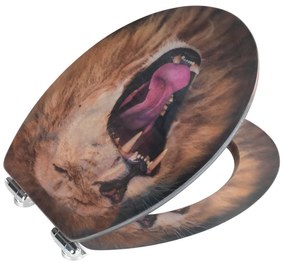 Capac WC din lemn 3D Wenko Lion, 44,5 x 38 cm