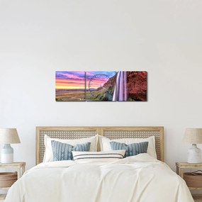 Tablou - Cascada Seljalandsfoss (cu ceas) (90x30 cm)
