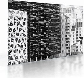 Tablou pe sticlă cu arhitectura alb neagră (70x50 cm)